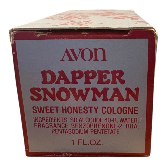 Avon‎ Dapper Snowman Sweet Honesty Cologne Bottle w/ Box Vintage 1970s Empty - Picture 7 of 8